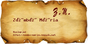 Zámbó Mária névjegykártya