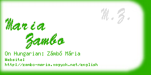 maria zambo business card