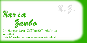 maria zambo business card